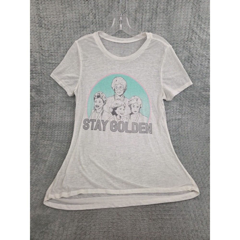 The Golden Girls Women's Large Burnout Graphic T-Shirt "Stay Golden"